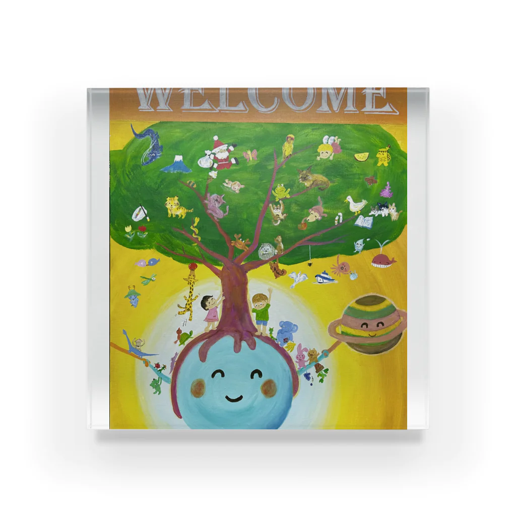 yoko-art-121のwelcome アクリルブロック