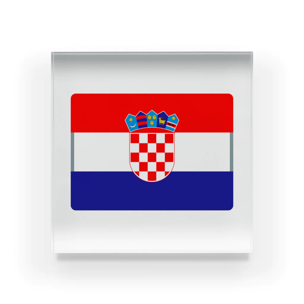 お絵かき屋さんのクロアチアの国旗 Acrylic Block