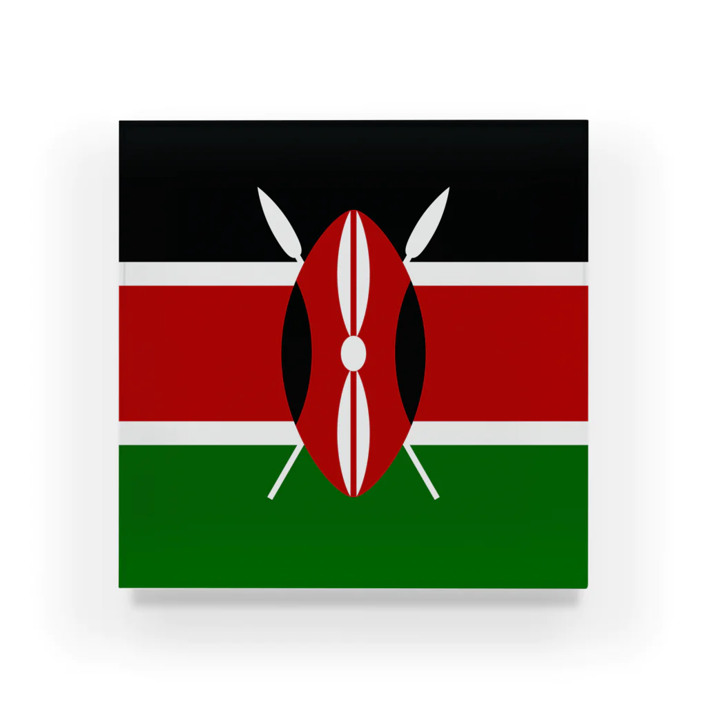 お絵かき屋さんのケニアの国旗 アクリルブロック