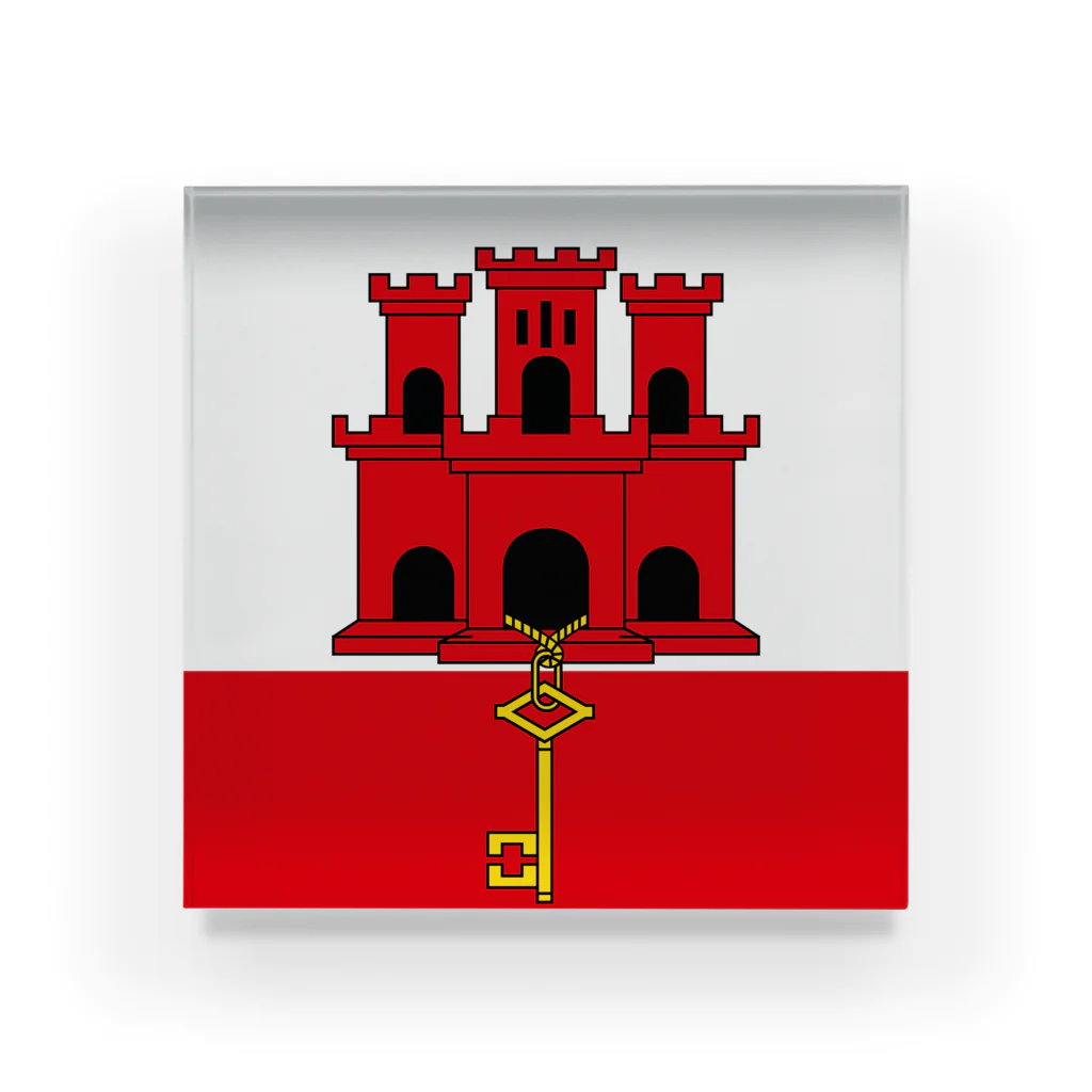お絵かき屋さんのジブラルタルの旗 Acrylic Block