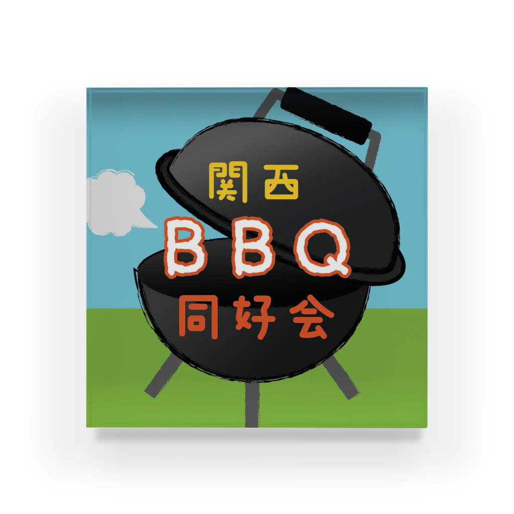 関西BBQ同好会公式の①【ロゴ】関西BBQ同好会（背景有り） Acrylic Block