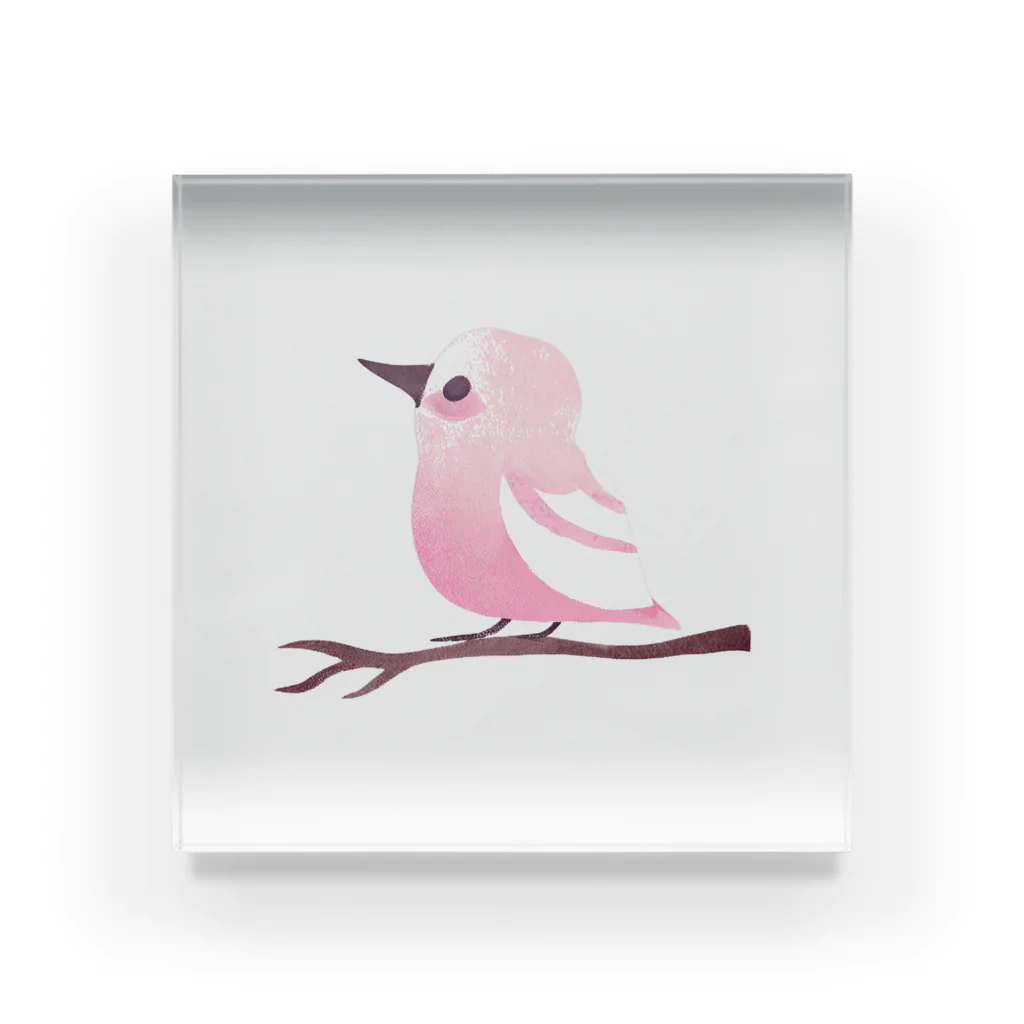 mikankanのピンクの小鳥ちゃん Acrylic Block