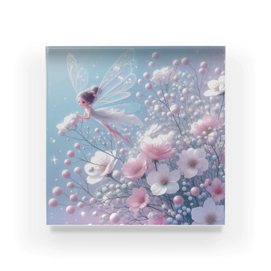 2024billionの花と宝石の妖精4月1 Acrylic Block