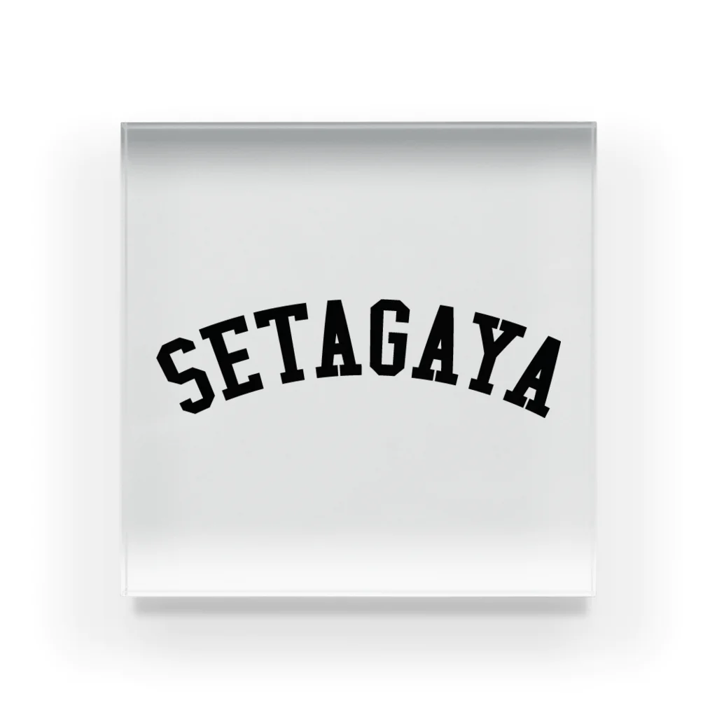 せたが屋さんの世田谷Tシャツ　ブラックロゴ(setagaya item) アクリルブロック