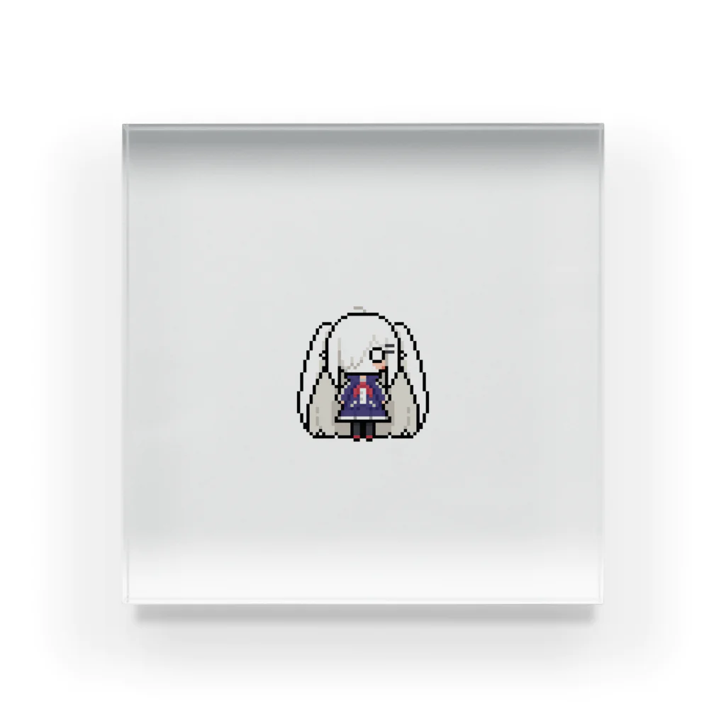 horidesuのドット絵の白髪ロング美少女 Acrylic Block