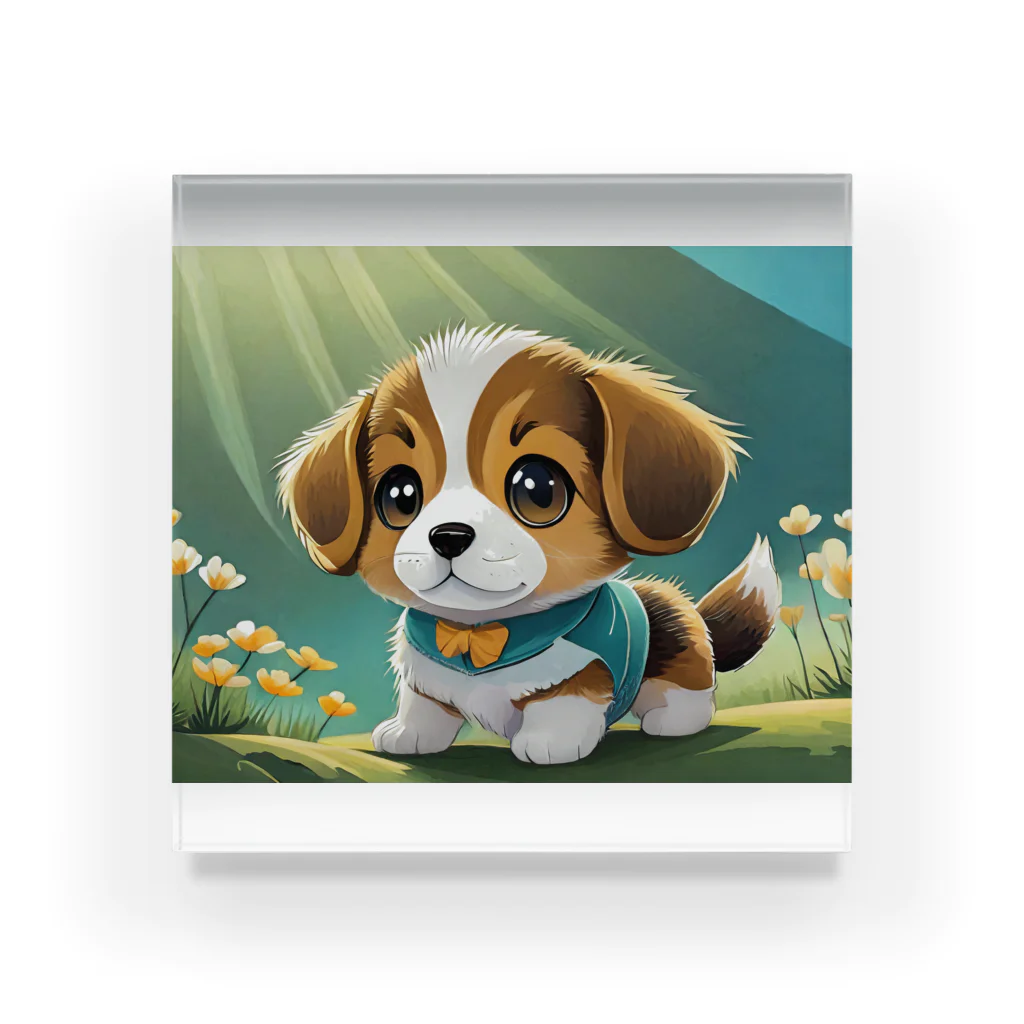 InkCraftsのかわいい子犬 アクリルブロック