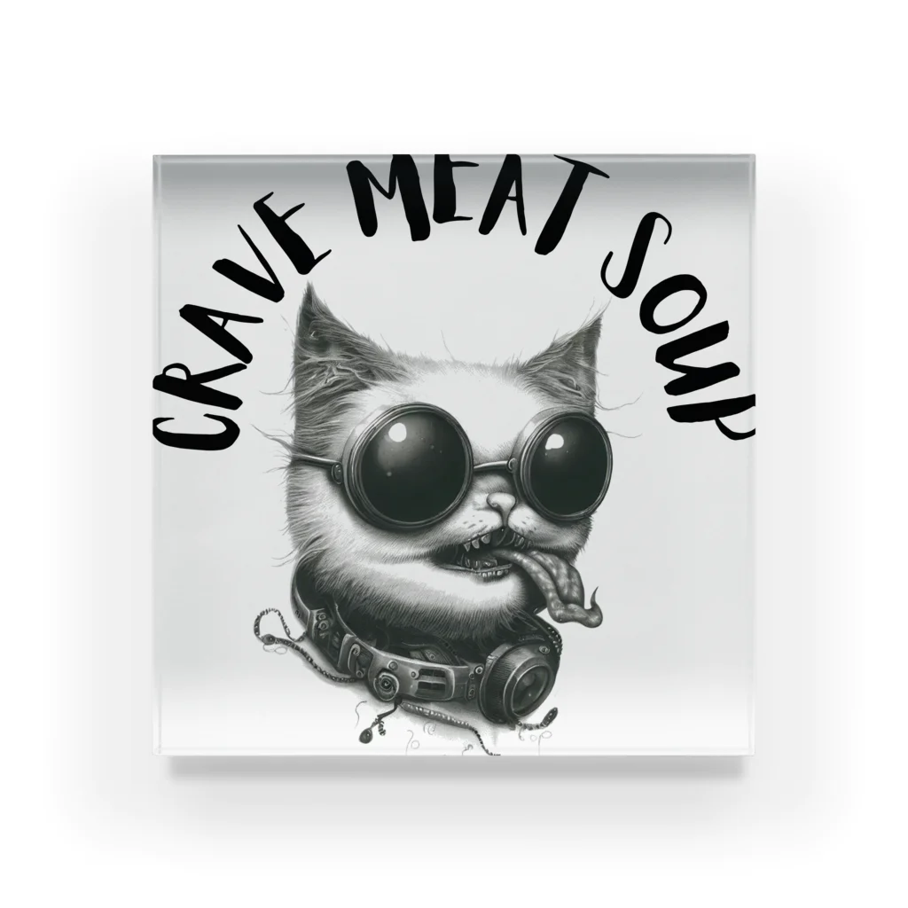 CRAVE MEAT SOUPの#drunk cat Acrylic Block