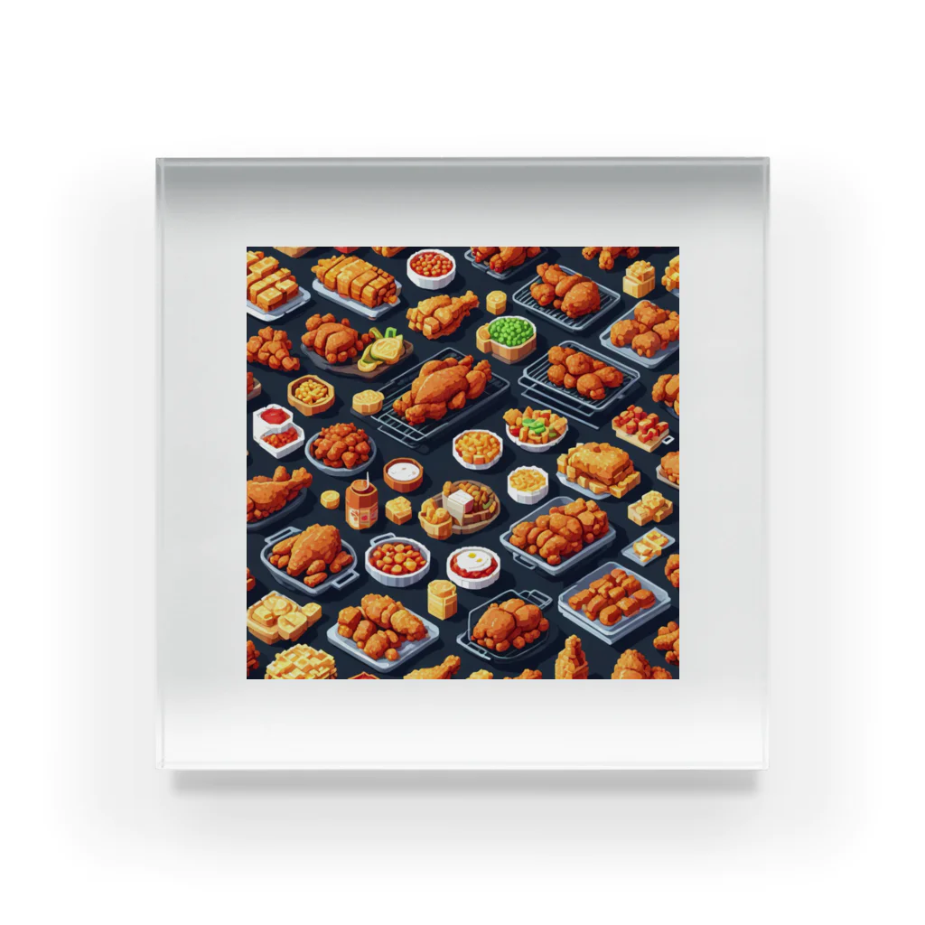 ドット絵賢者のドット絵シリーズ９チキン祭りゴージャスver. アクリルブロック