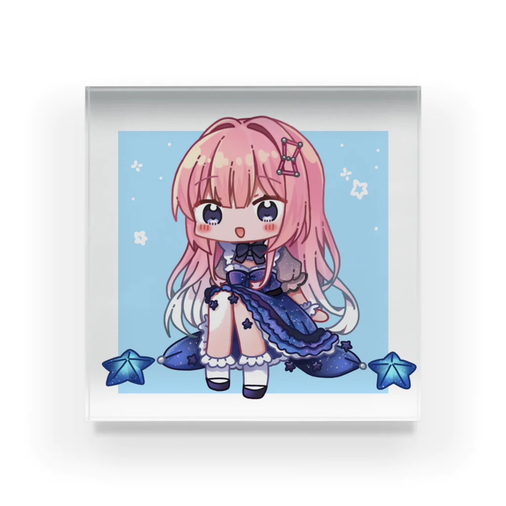 流星すぴかといっしょのおすわりすぴかちゃん Acrylic Block