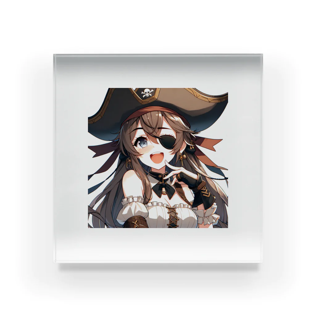 リリアのファンタジーのAI美少女リリアの海賊姿 Acrylic Block