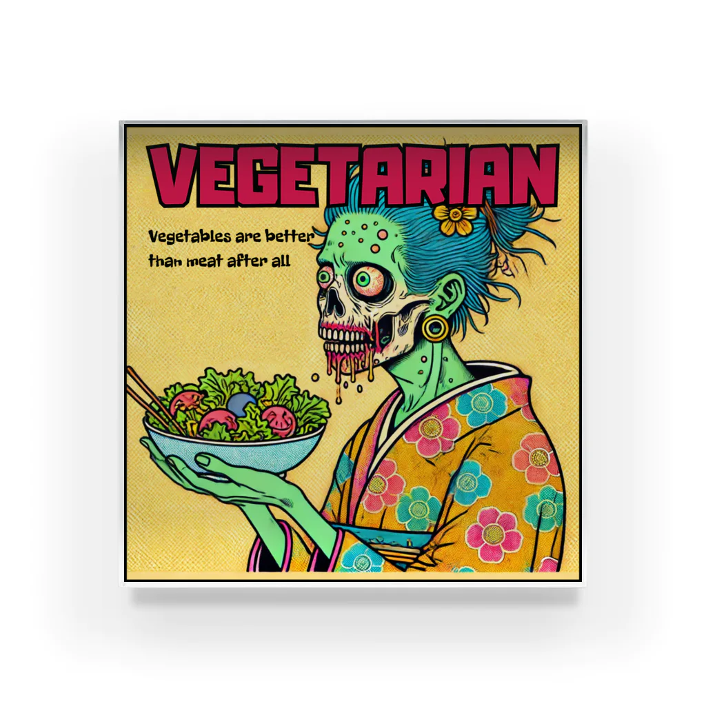 UKIYO-E_POP_by_convert_worksのZOMBIE_VEGETARIAN Acrylic Block