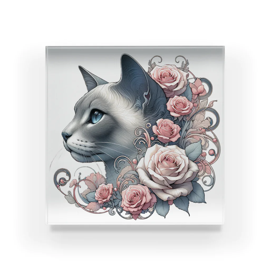 An_Momoのバラ猫ちゃん🌹 Acrylic Block