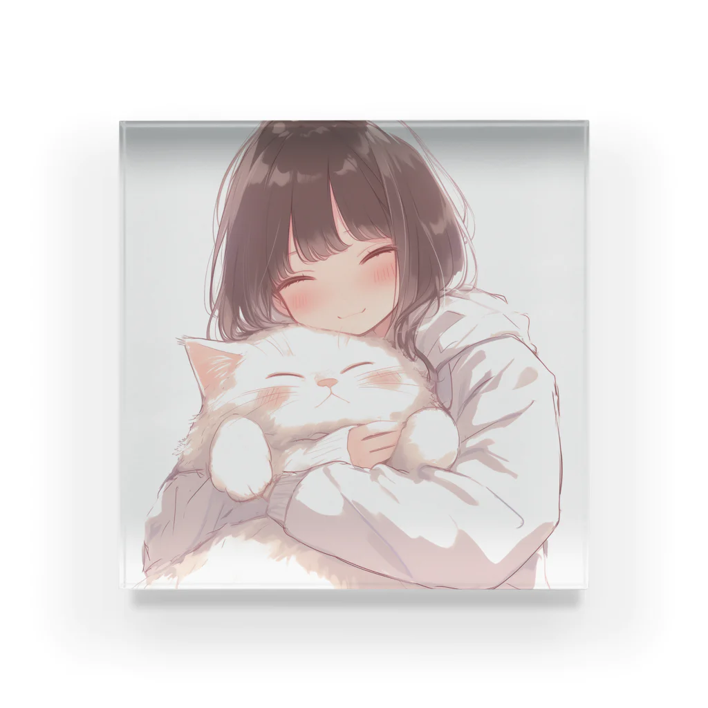 大切な君とのふとい猫 Acrylic Block