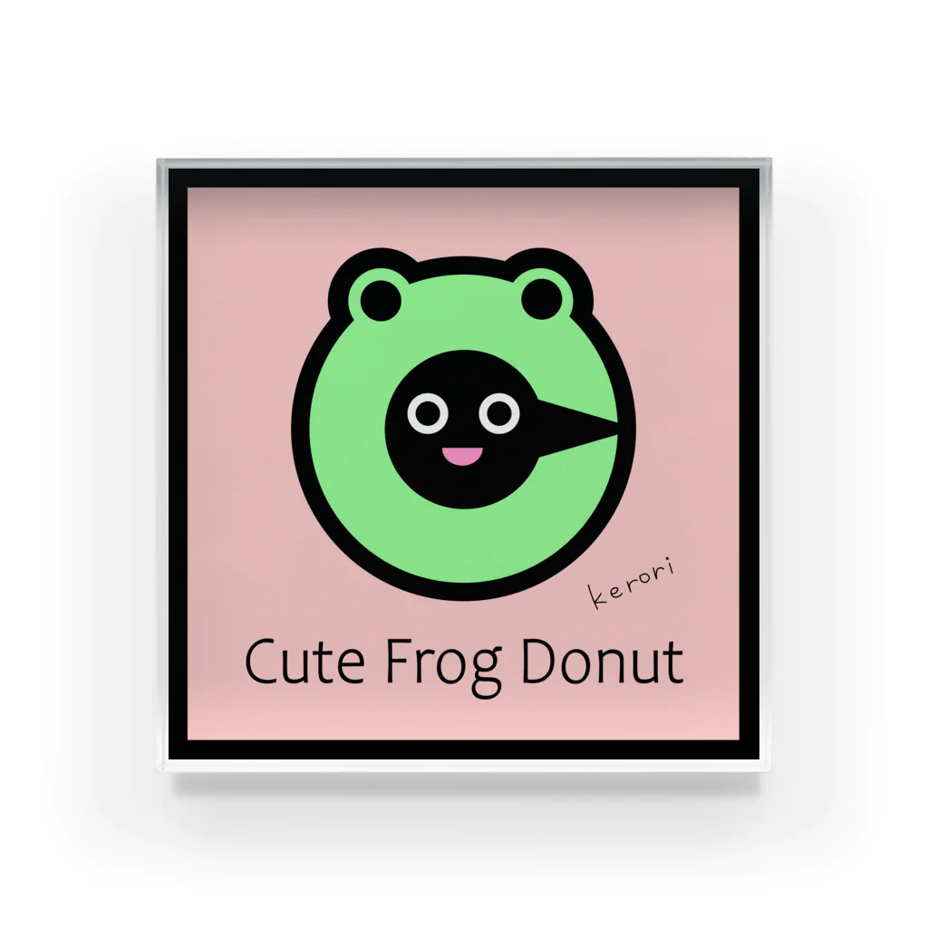 雑貨屋kerori(ザッカヤケロリ）のCute Frog Donut（キュートフロッグドーナツ） Acrylic Block