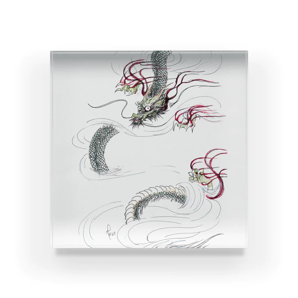 AnomaliA-Nachiの和風ドラゴン　Japanese Dragon Acrylic Block