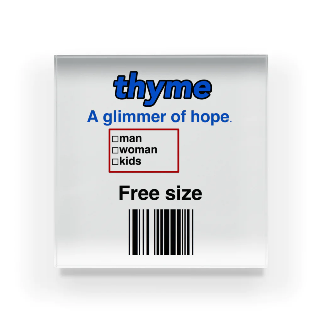 thymerのthyme タグデザイン アクリルブロック