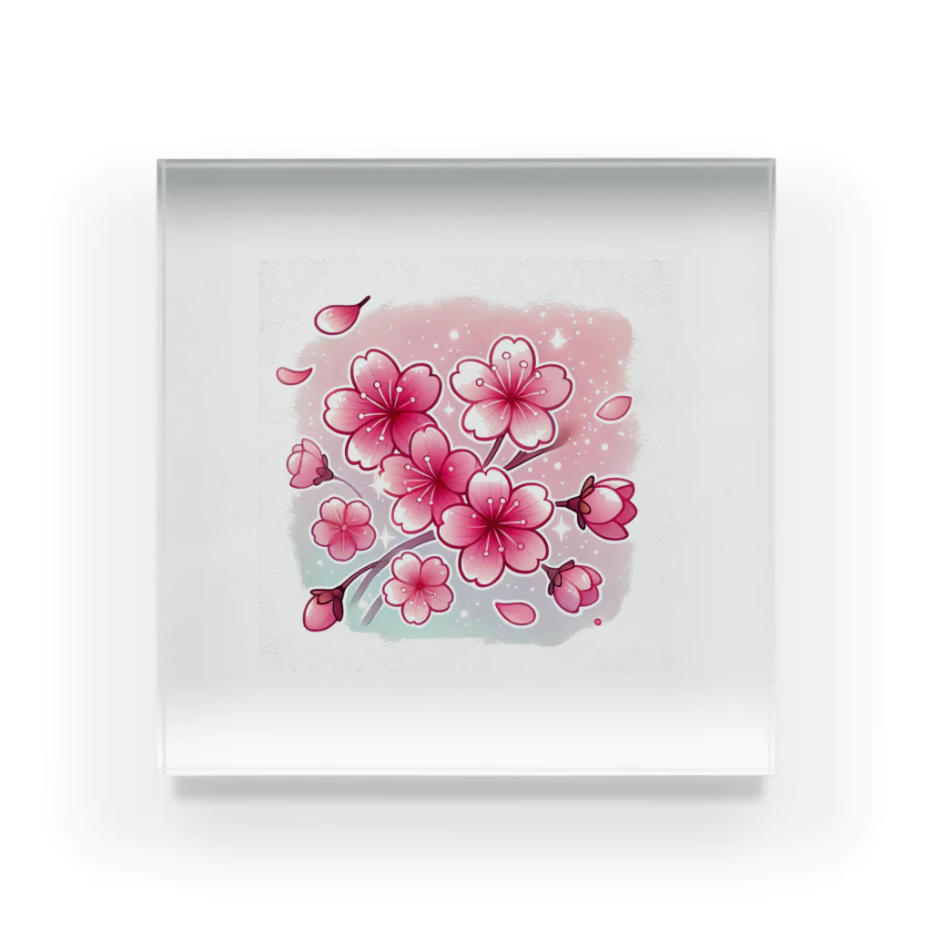smile55の春の訪れと煌桜 Acrylic Block