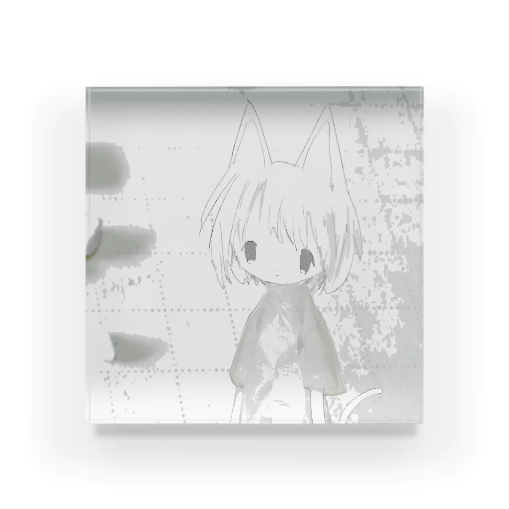 「ごめん々ね 」と言っのねこのこねこ Acrylic Block