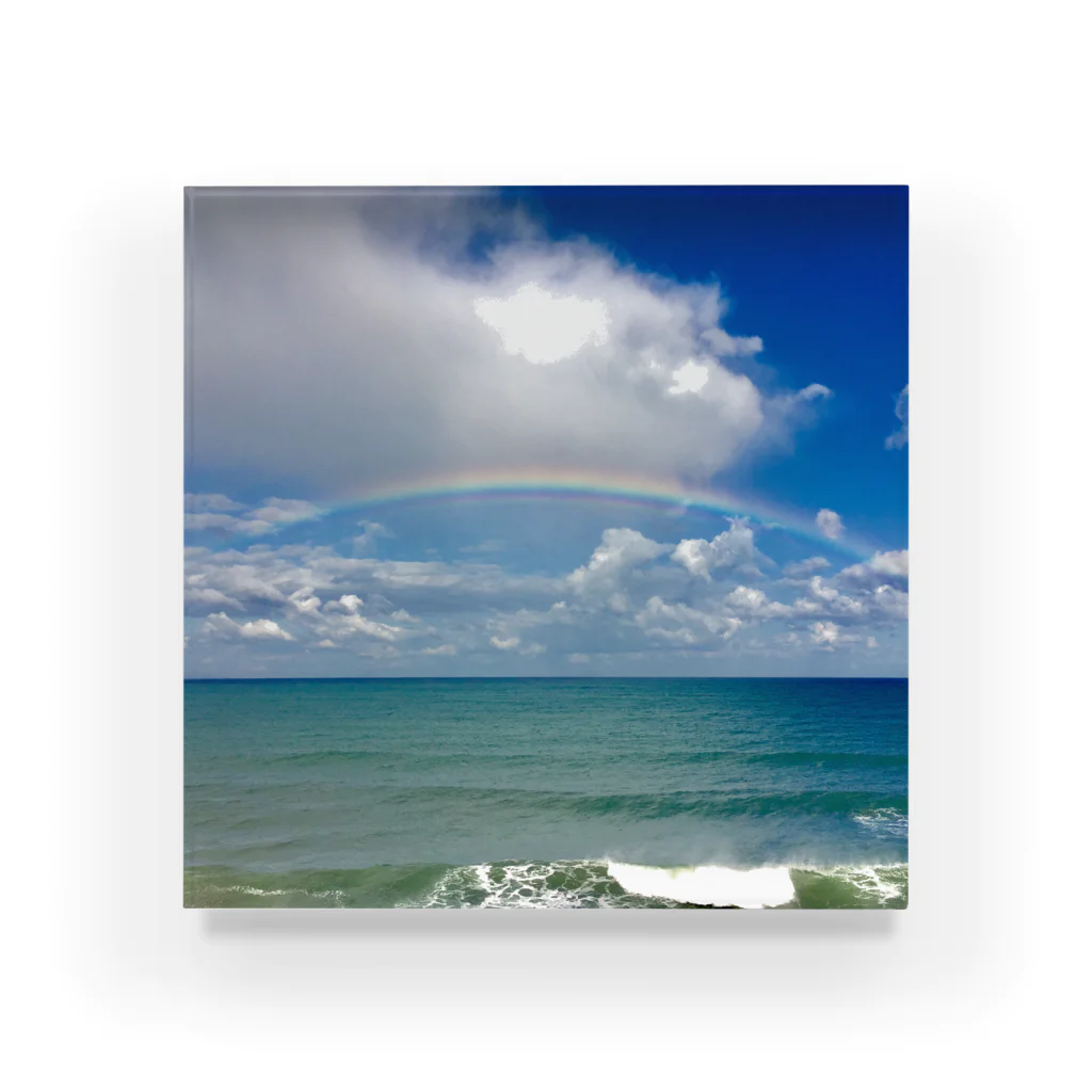 here,there,somewhere.のrainbow on the sea Acrylic Block