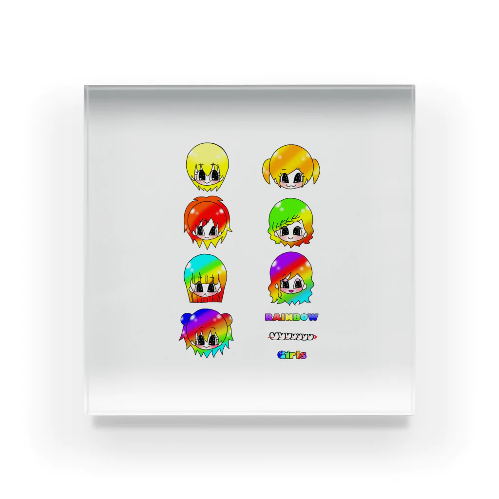 ひよちゃんshopのRAINBOW Girls☆ Acrylic Block