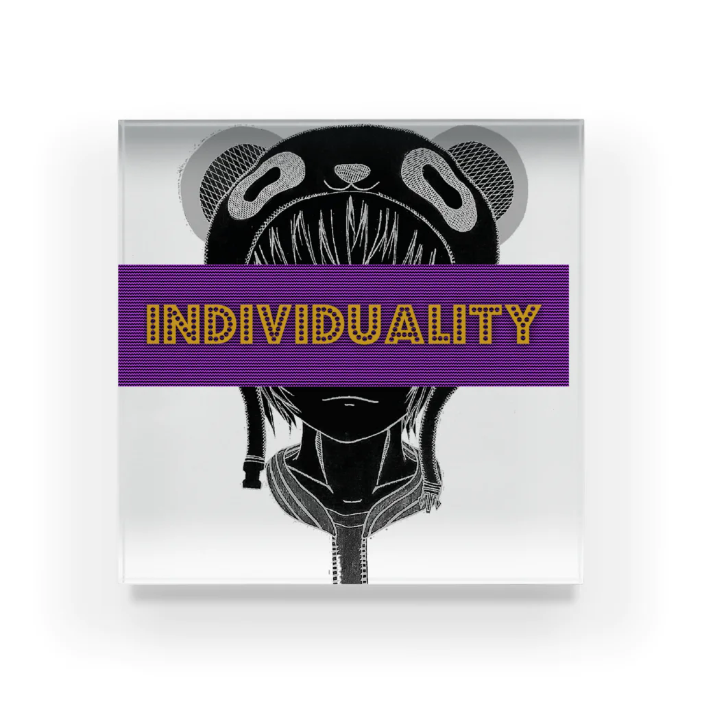 鐘真庵 SUZURI店のIndividuality アクリルブロック