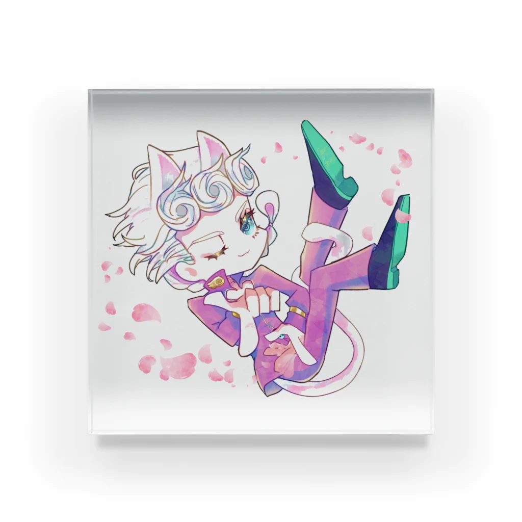 月海のデフォルメきらきらジョルノ ねこみみver. Acrylic Block