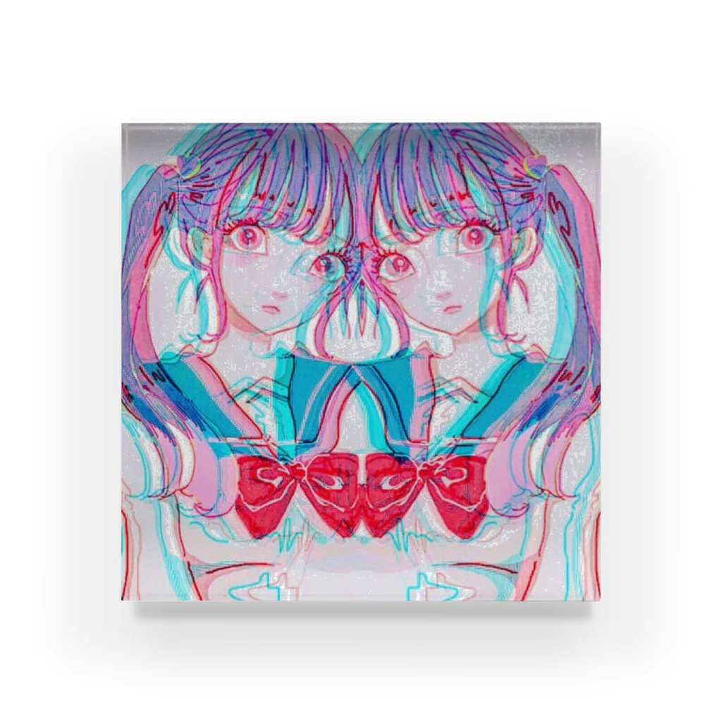 tmgの双子グリッチジョシ Acrylic Block