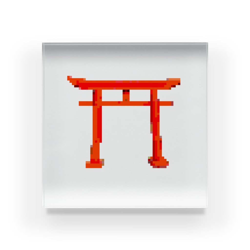 明日 浴衣のドット鳥居 Acrylic Block