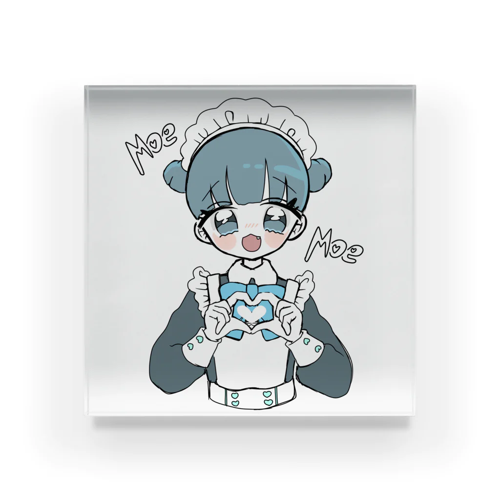 循環性飽食のお団子青メイドちゃん Acrylic Block