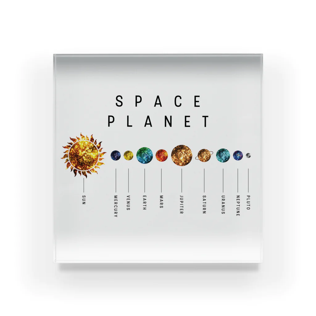 cranes designのSPACE PLANET 宇宙惑星 Acrylic Block