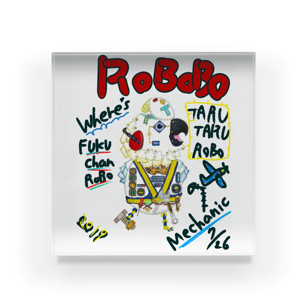 ねこぜや のROBOBO🤖 「たるたるロボ」 Acrylic Block