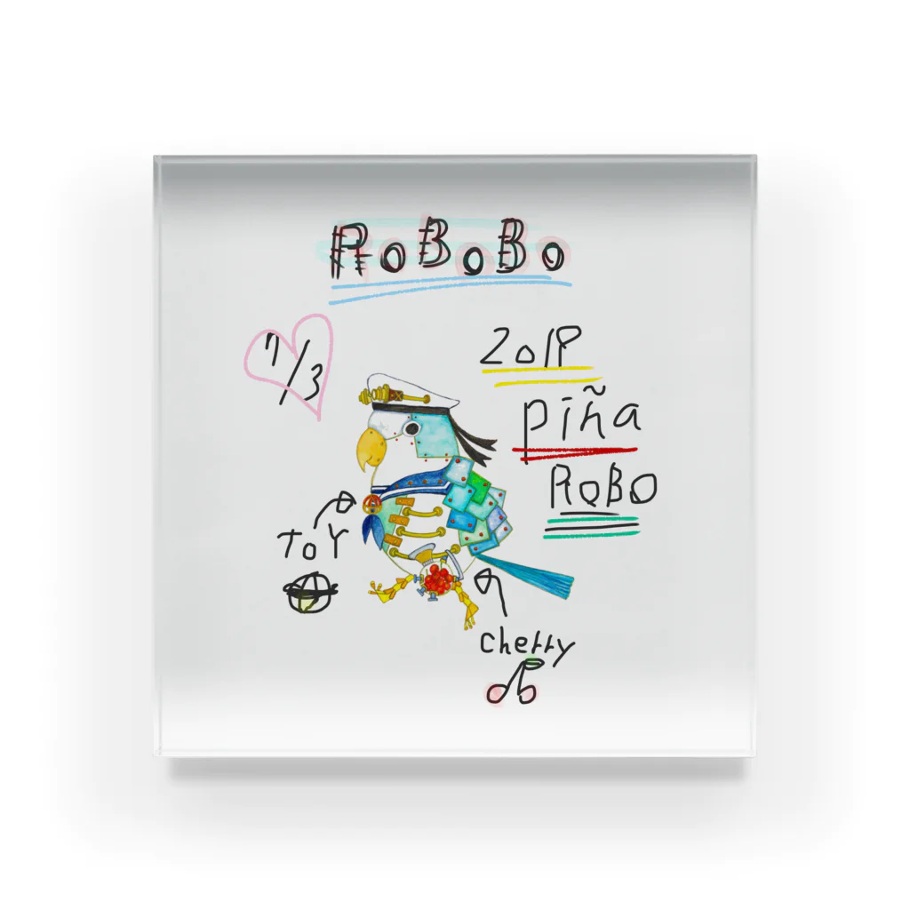 ねこぜや のROBOBO「ぴにゃロボ」 Acrylic Block