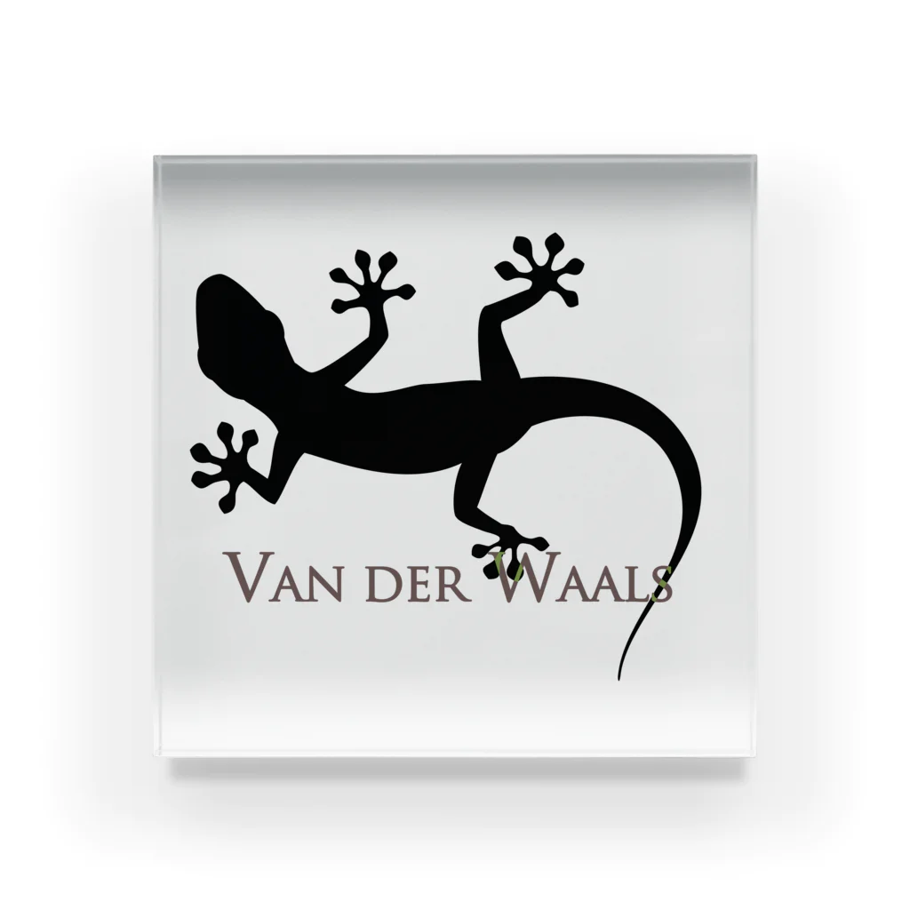 VanderWaalsのヤモリシルエット_ロゴ入り Acrylic Block