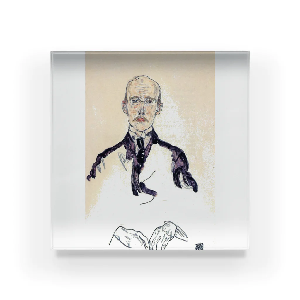 Art Baseのエゴン・シーレ / 1917 / Portrait of Karl Maylander / Egon Schiele アクリルブロック