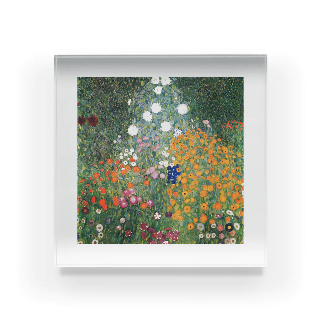 Art Baseのグスタフ・クリムト / 1907 /Flower Garden / Gustav Klimt アクリルブロック