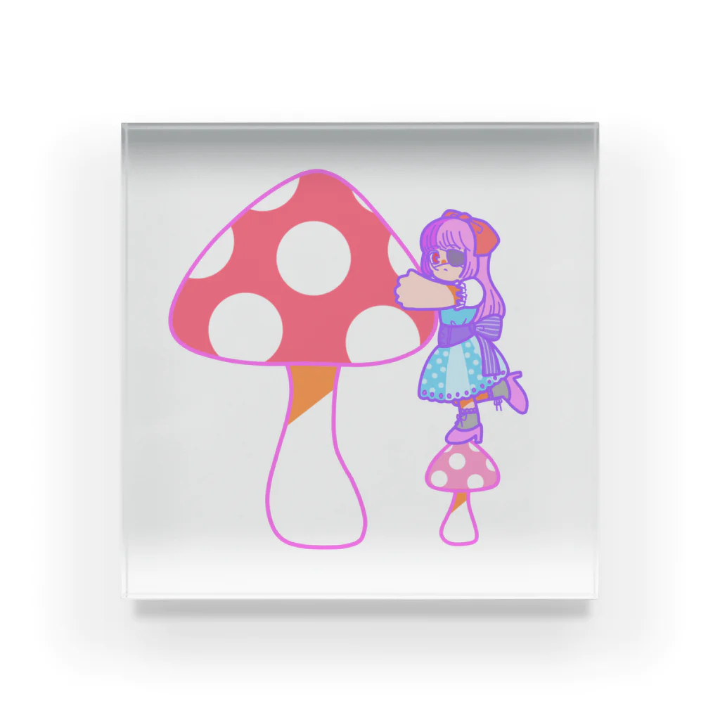 🍄新条 香🍄の女の子ときのこ Acrylic Block