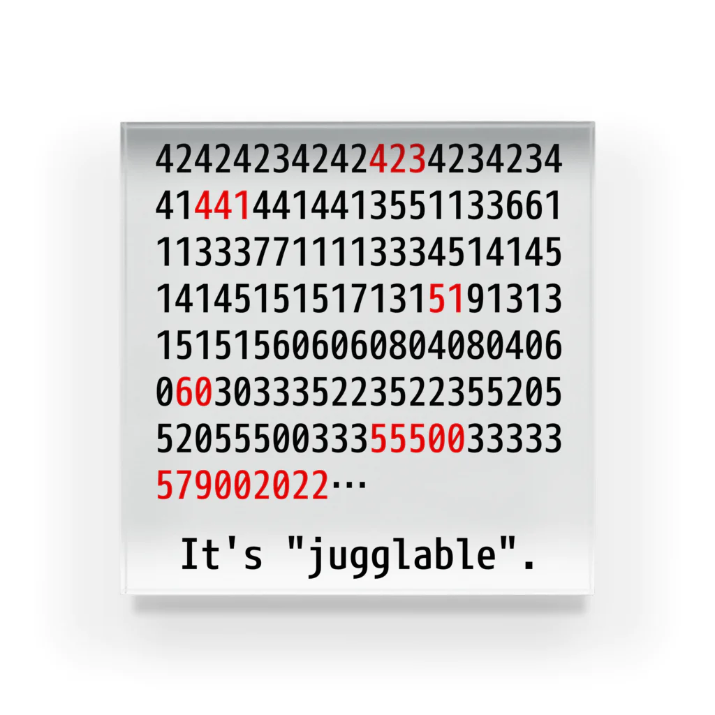 inuike.のIt's "jugglable"白 アクリルブロック