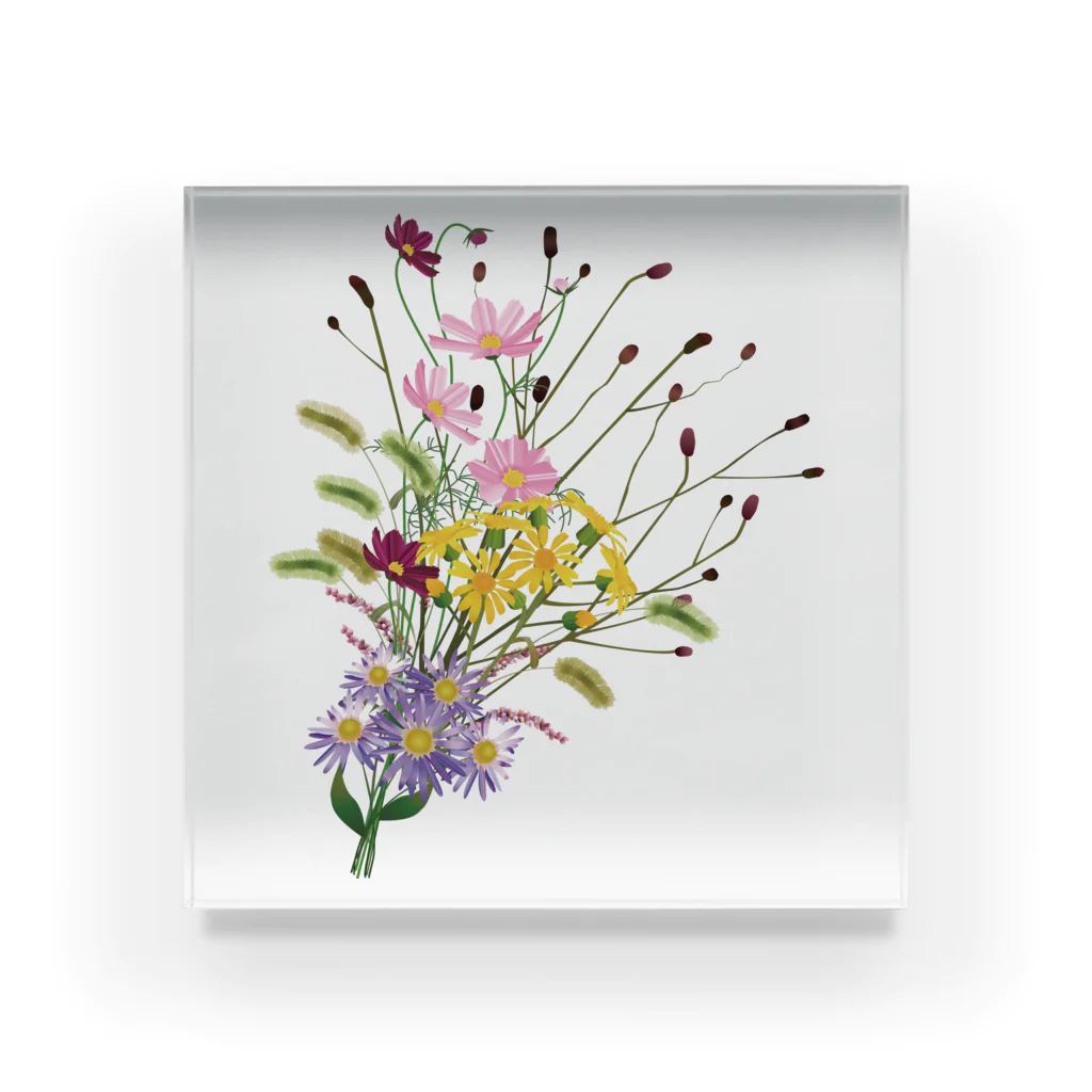 Drecome_Designの野の花 秋 Acrylic Block