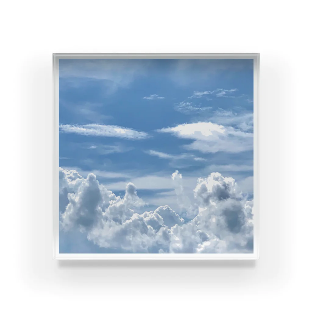 miyimの青空、雲、空と雲 アクリルブロック