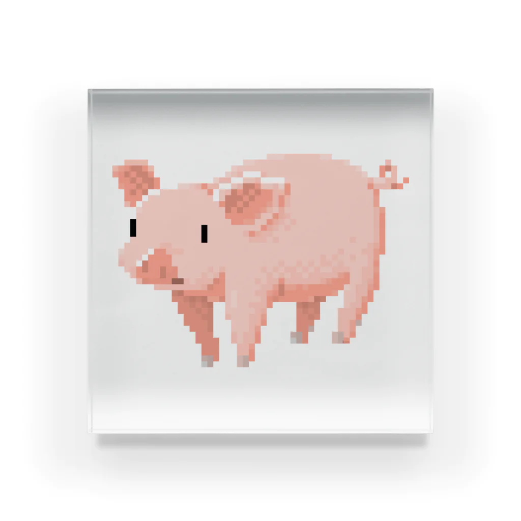 m :)の豚 アクリルブロック