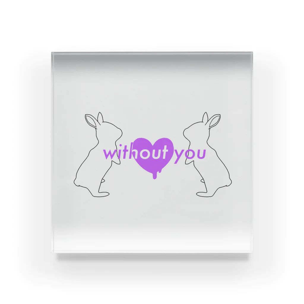 とけるのwithout you (white) Acrylic Block