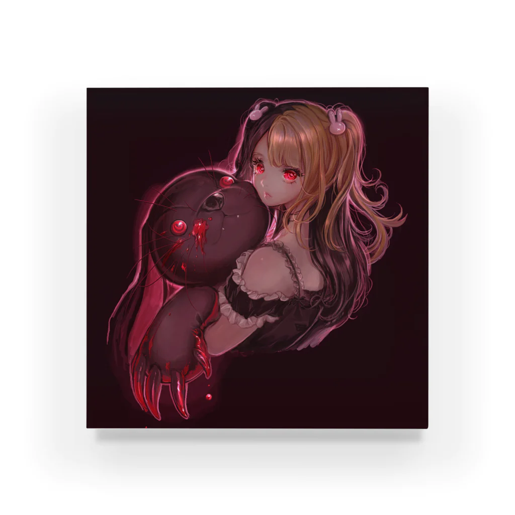 女の子の絵しょっぷのうさぎとお友達の女の子 Acrylic Block