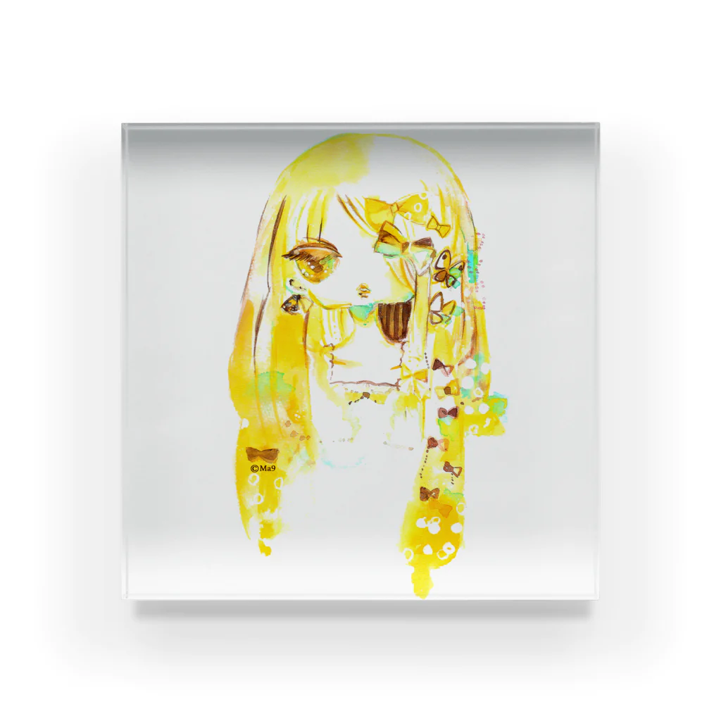 Ｍa9's shopのLemonade yellow Acrylic Block