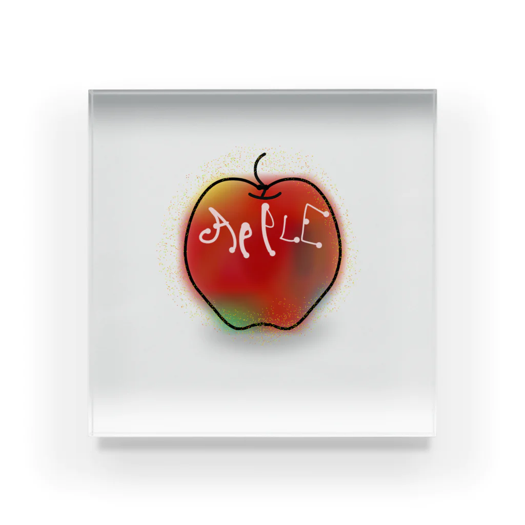 りんごのワンポイントなりんご Acrylic Block