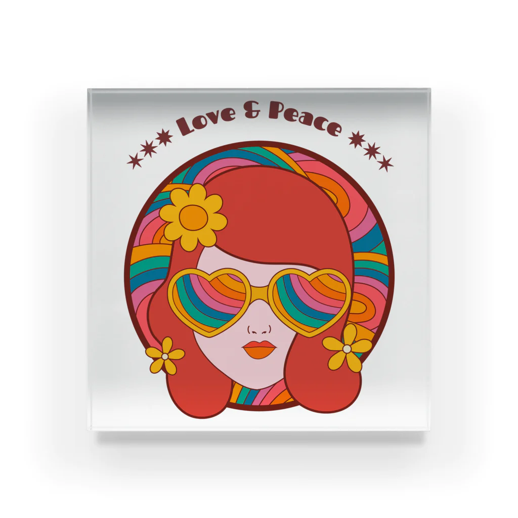 gemgemshopのLOVE & PEACE アクリルブロック