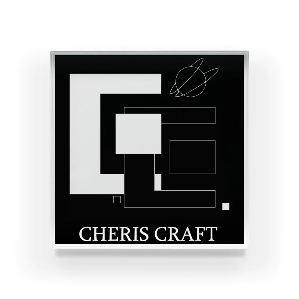 CherisCraft(ちぇりすくらふと）のCherisCraftロゴ アクリルブロック