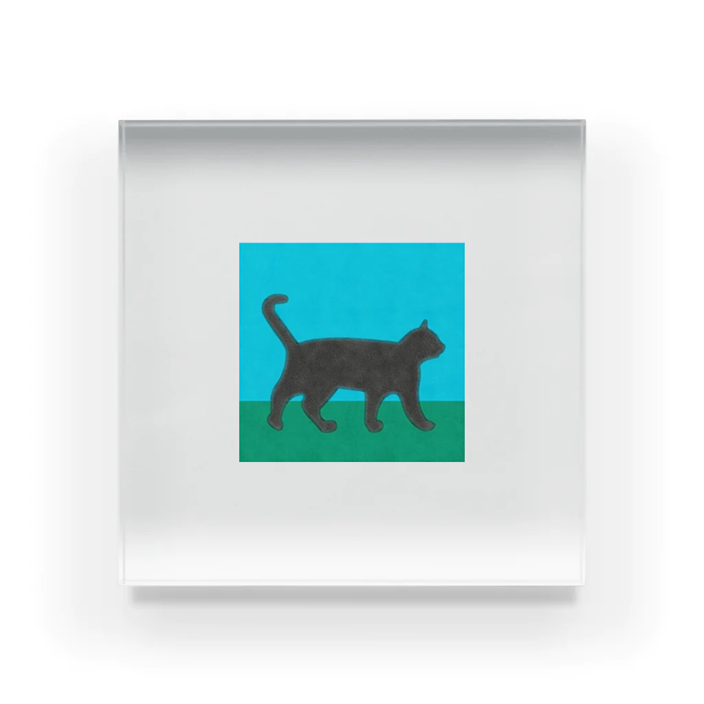 HASHINOHIROMIのChat noir marche  Acrylic Block