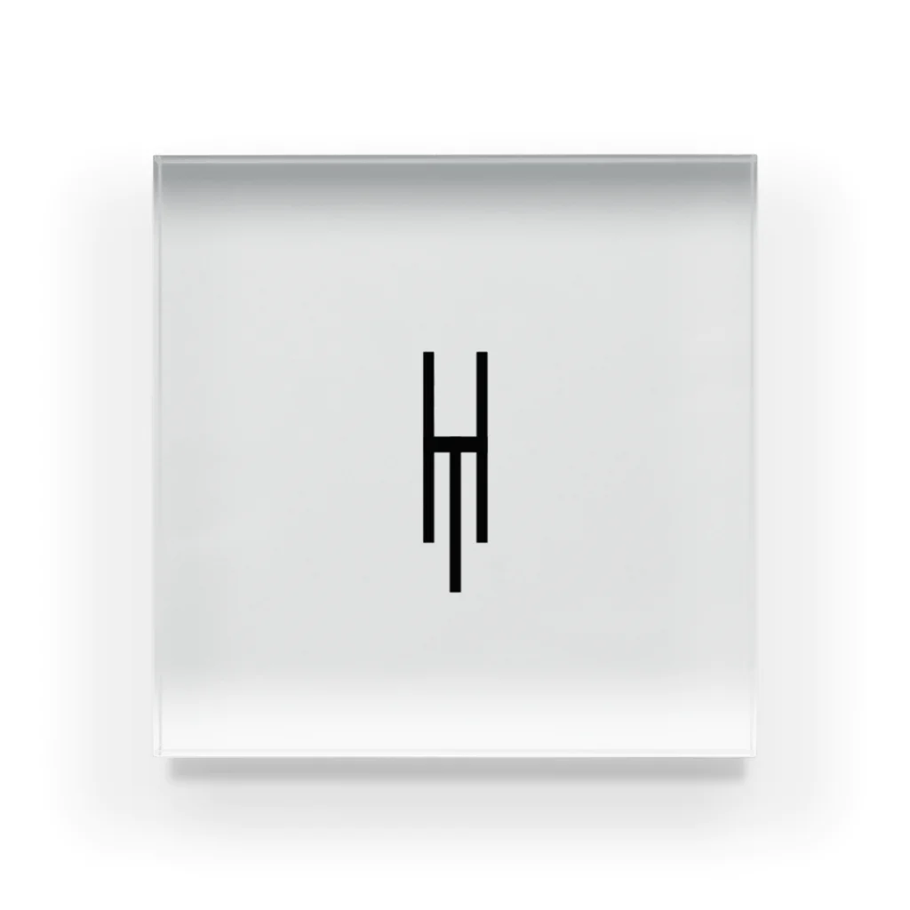 Tsubasa Hayashi Suzuri ShopのTsubara Hayashi Official Logo 【White】 アクリルブロック