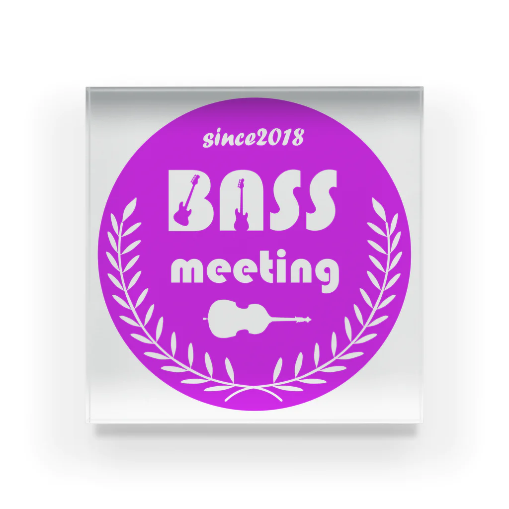 ベース会ONLINE SHOPのBASS MEETING (purple) アクリルブロック