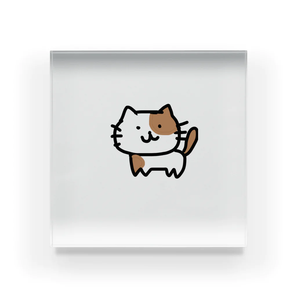 yuipppのしろちゃねこ Acrylic Block